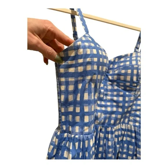 Lilly Pulitzer Blue White Checkered Gingham Sundress Size 6 Smocked Dress - Picture 2 of 11